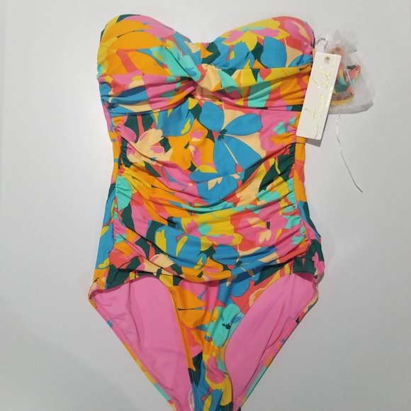 Anne Cole Plumeria Twist-Front One-Piece Size 6 - Picture 5 of 9